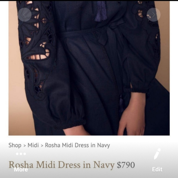My Sleeping Gypsy Dark Blue Rosha Midi Dress - Picture 6 of 8
